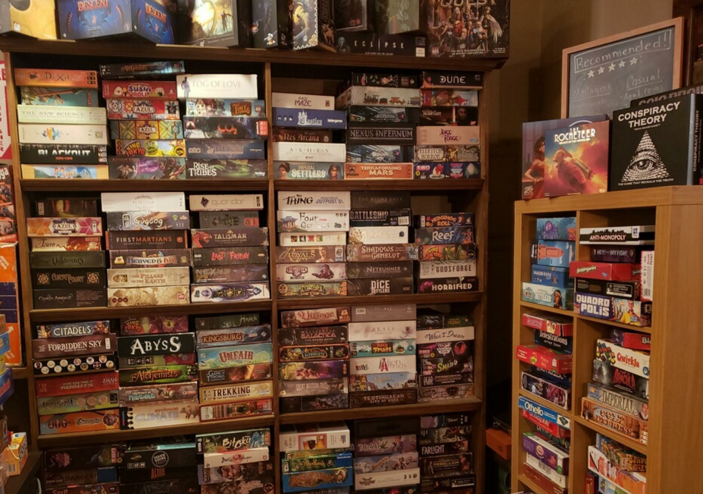 Board Games in Knight Moves Cafe in Boston, MA. 